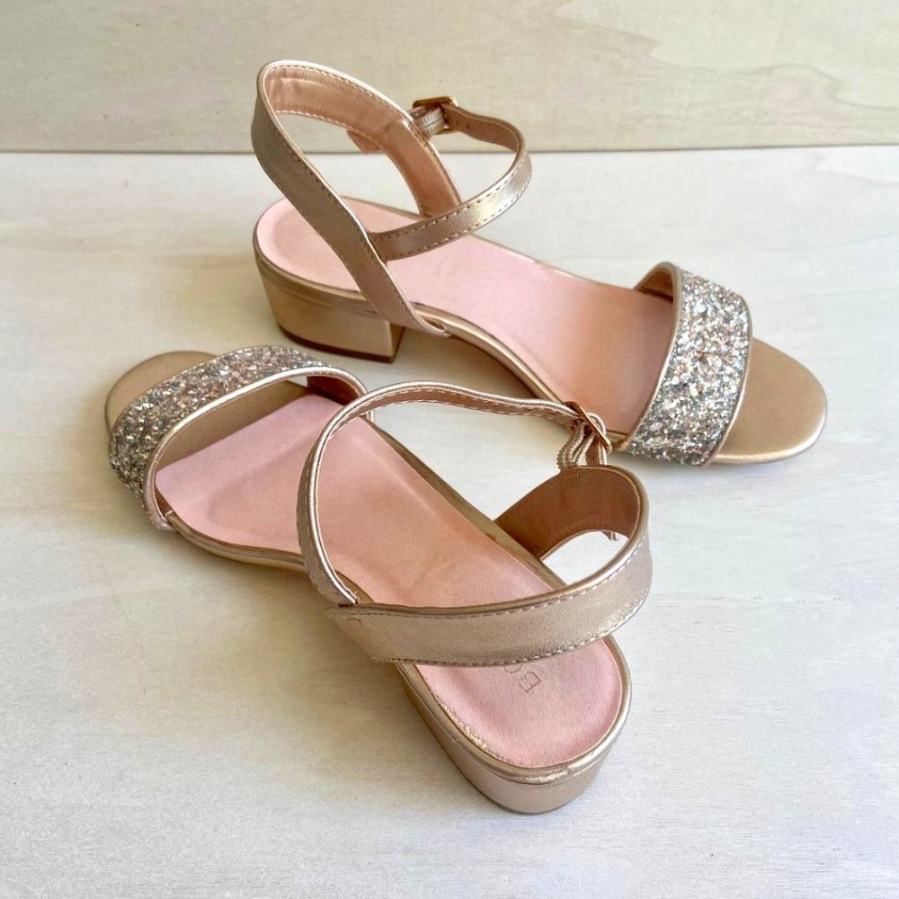 BCBGirls Hilary Metallic Rose Gold Sandals